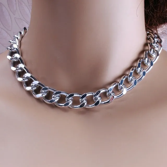 Fashion Chain Pearl Necklace For Women Baroque Pearl Pendant Necklaces Choker Neck Snake Chain Gold Silver Color Collier Jewelry