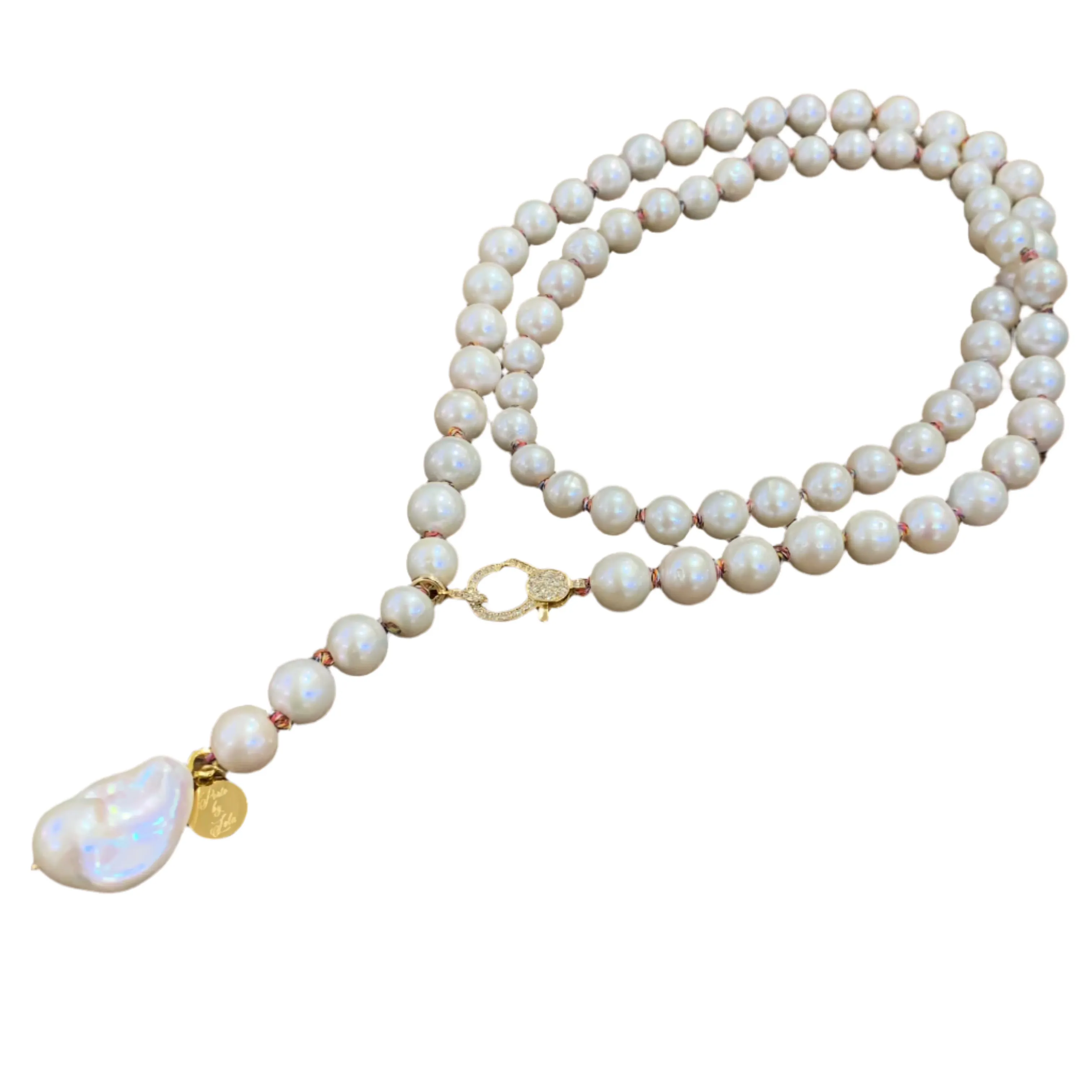 Faux Princess on Colorful Cord Necklace