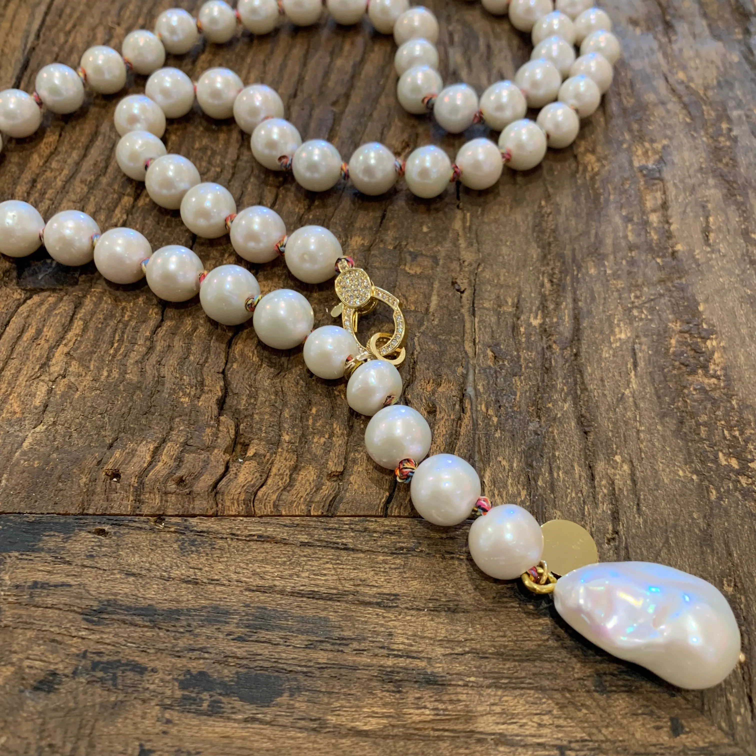 Faux Princess on Colorful Cord Necklace