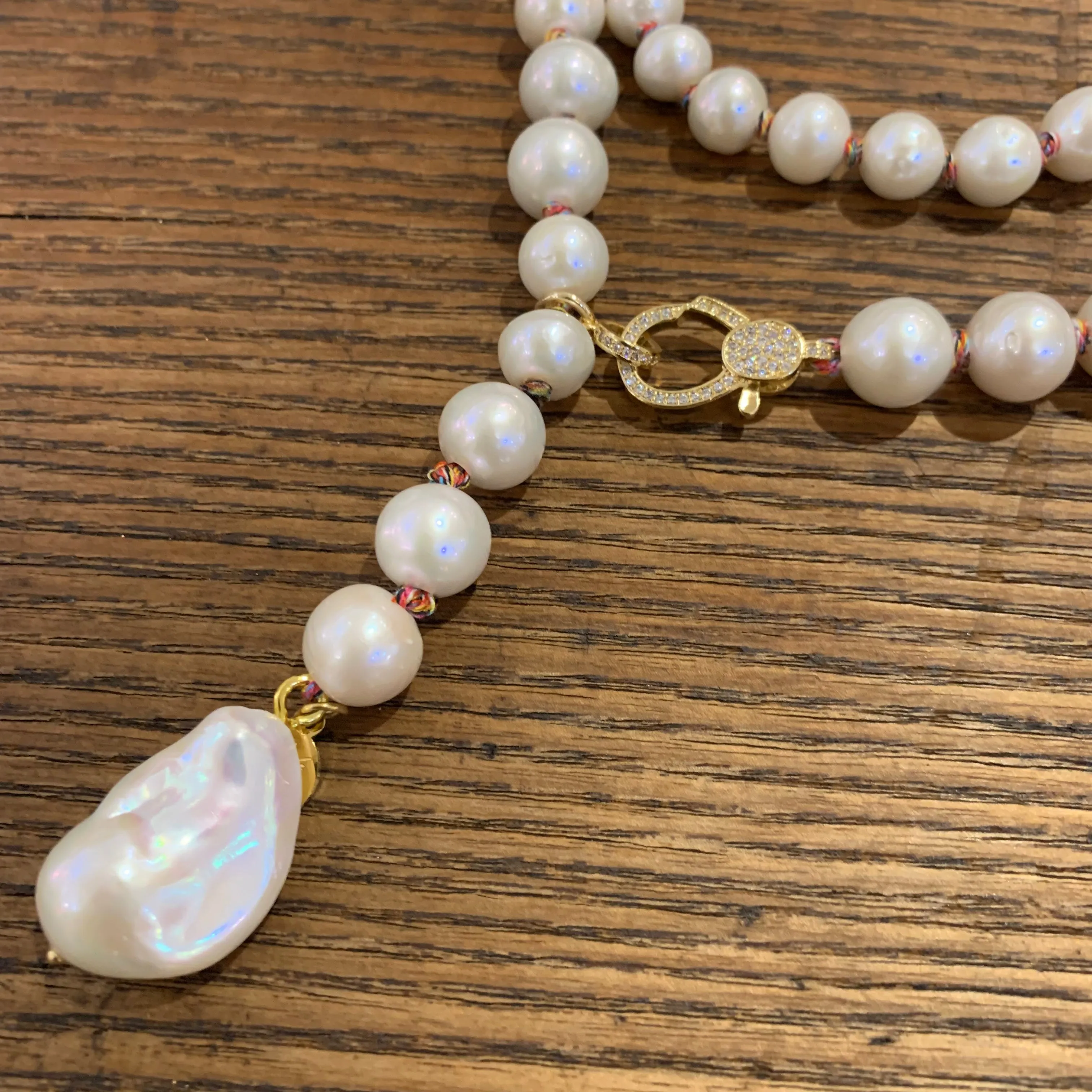 Faux Princess on Colorful Cord Necklace