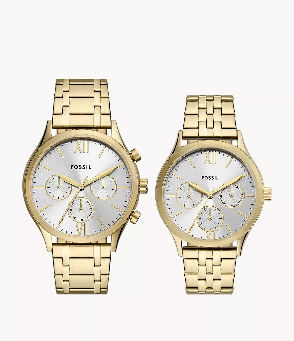 Fenmore Multifunction Gold-Tone Stainless Steel Watch Set BQ2899SET