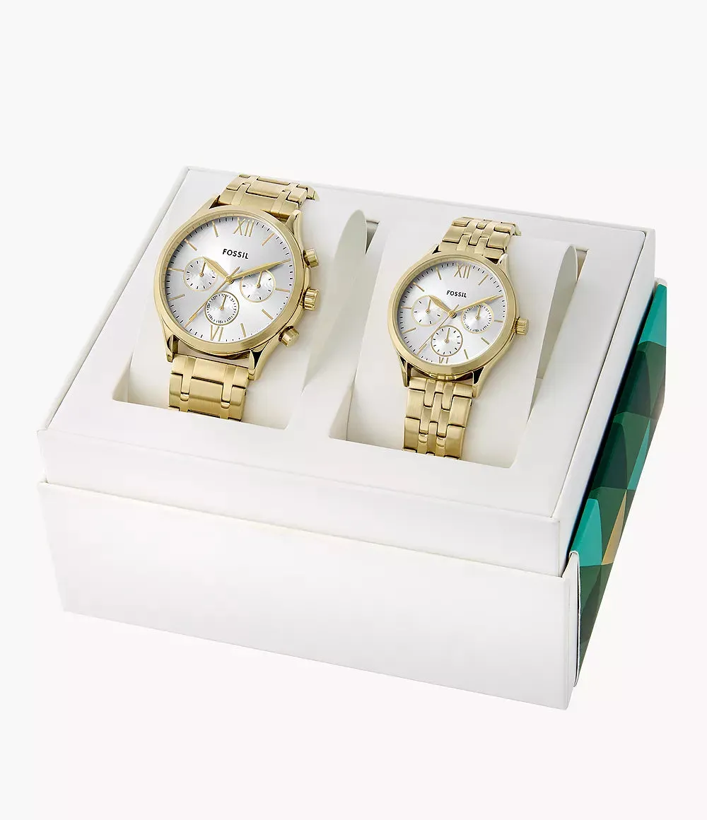 Fenmore Multifunction Gold-Tone Stainless Steel Watch Set BQ2899SET