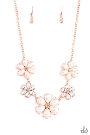 Fiercely Flowering Copper Paparazzi Necklace