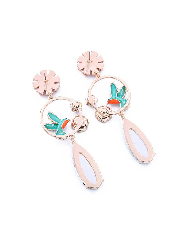 Flower&Bird Pattern Earrings