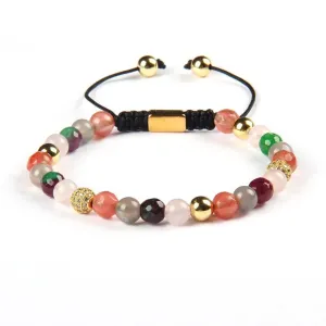 Fluorite & Quartz Gold Beads Bracelet