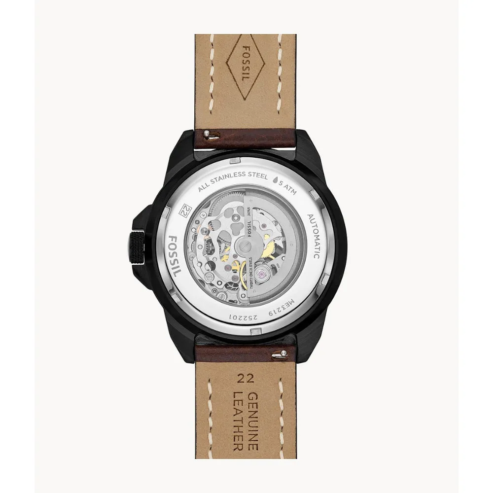 Fossil Bronson Men's Automatic Brown Eco Leather Watch