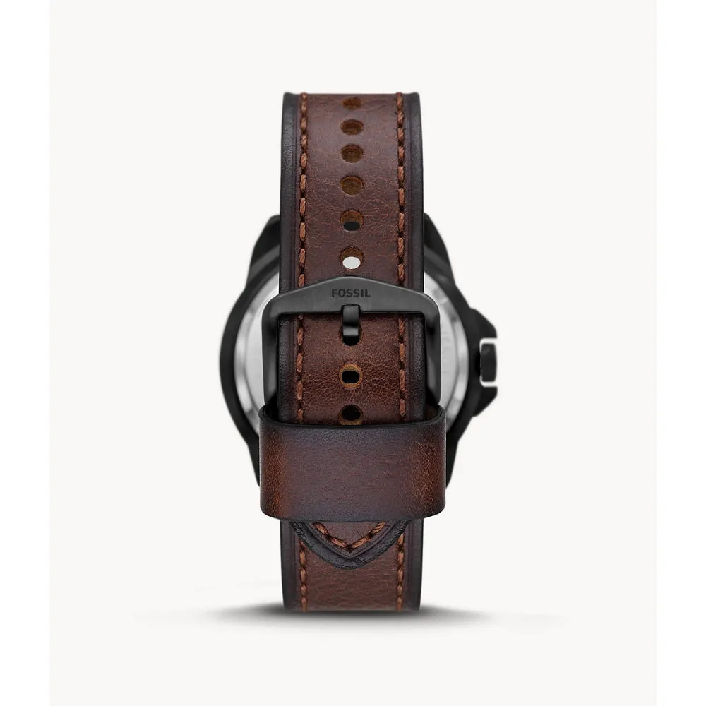 Fossil Bronson Men's Automatic Brown Eco Leather Watch