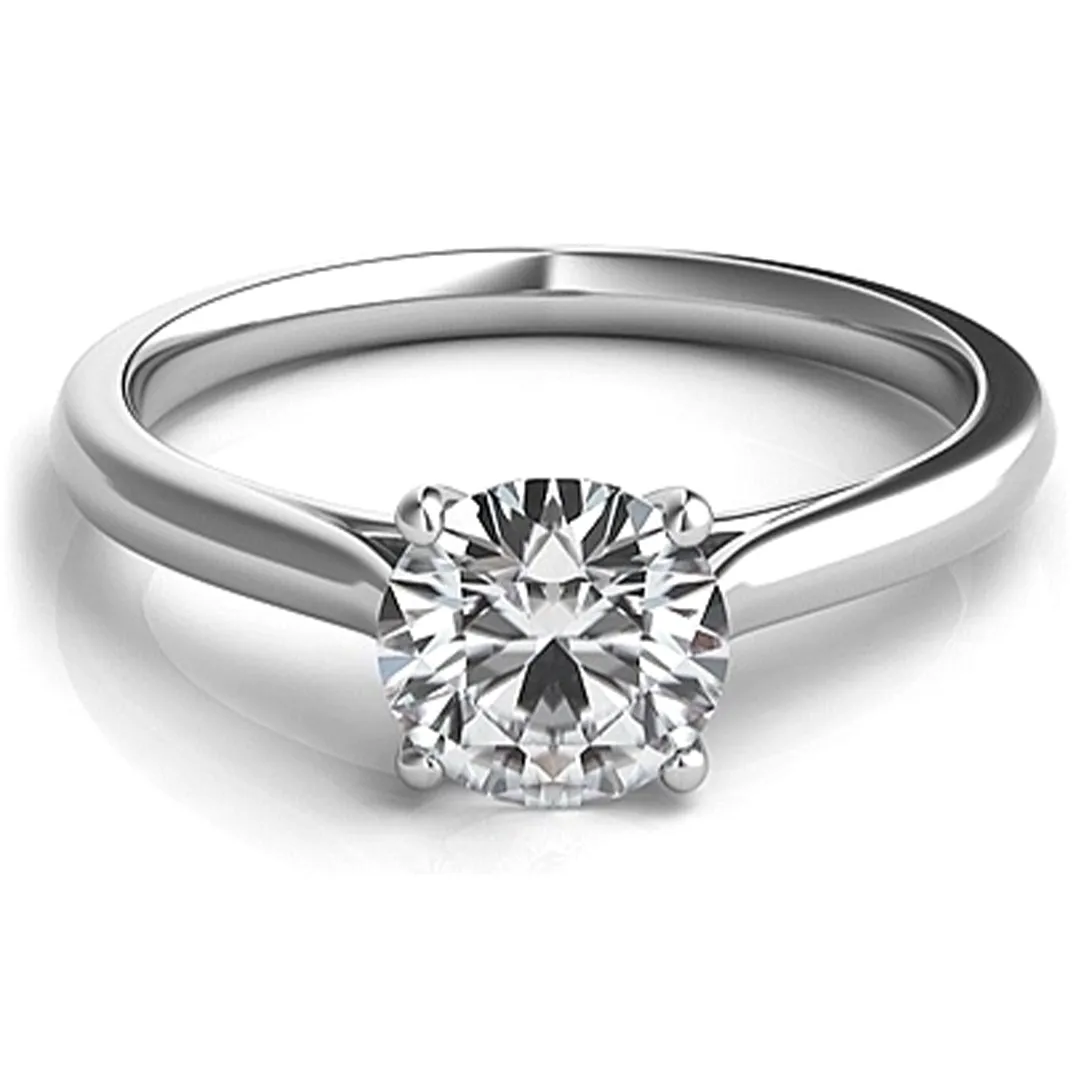 Four Prong Basket Solitaire Diamond Engagement Ring