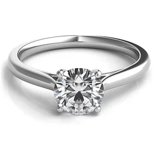 Four Prong Basket Solitaire Diamond Engagement Ring