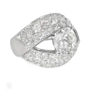 French mid-century diamond ring with open setting