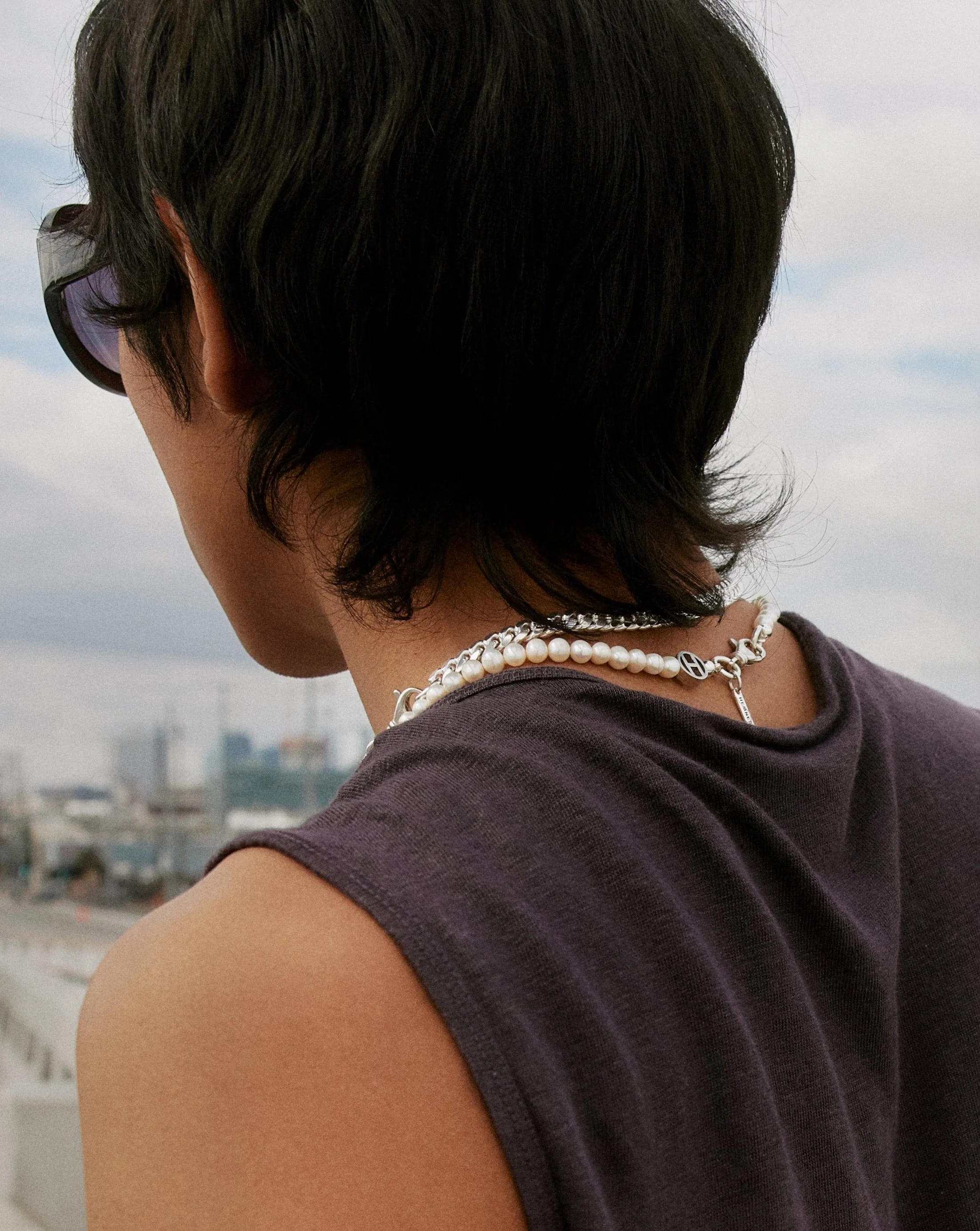 Freshwater Pearl Necklace with 'H' Charm