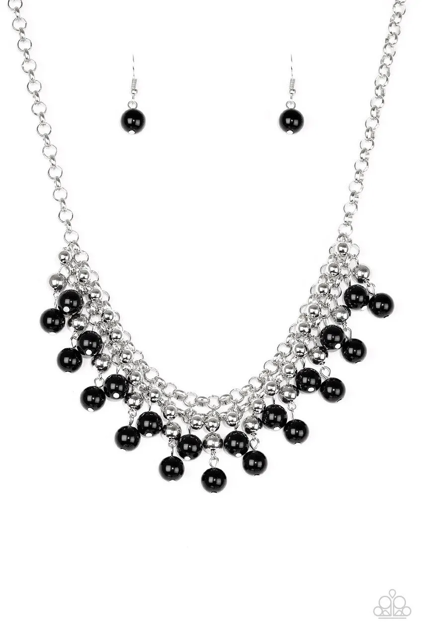Friday Night Fringe Black Paparazzi Necklace