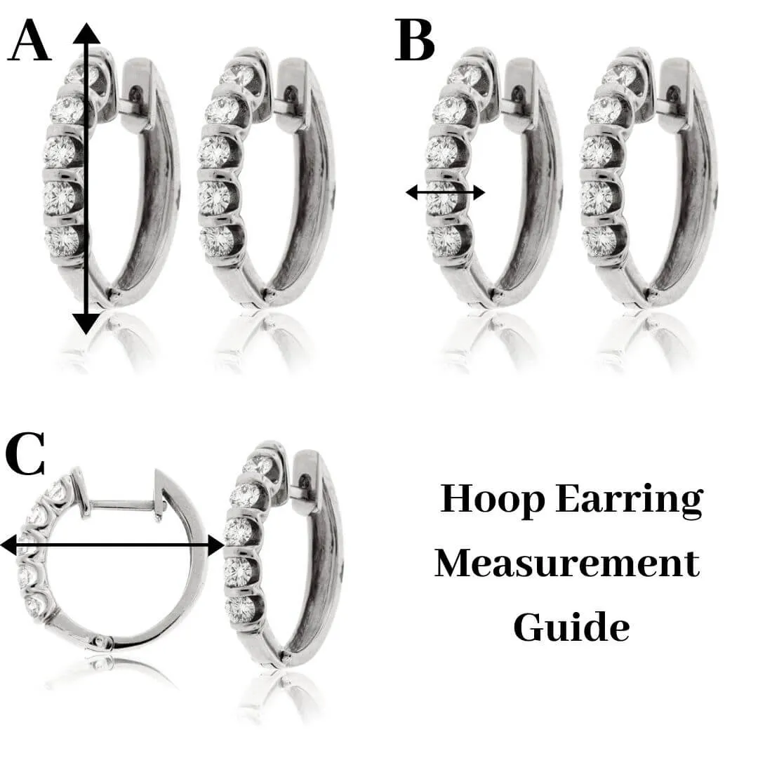 Front Facing Blue Sapphire & Diamond Hoop Earrings