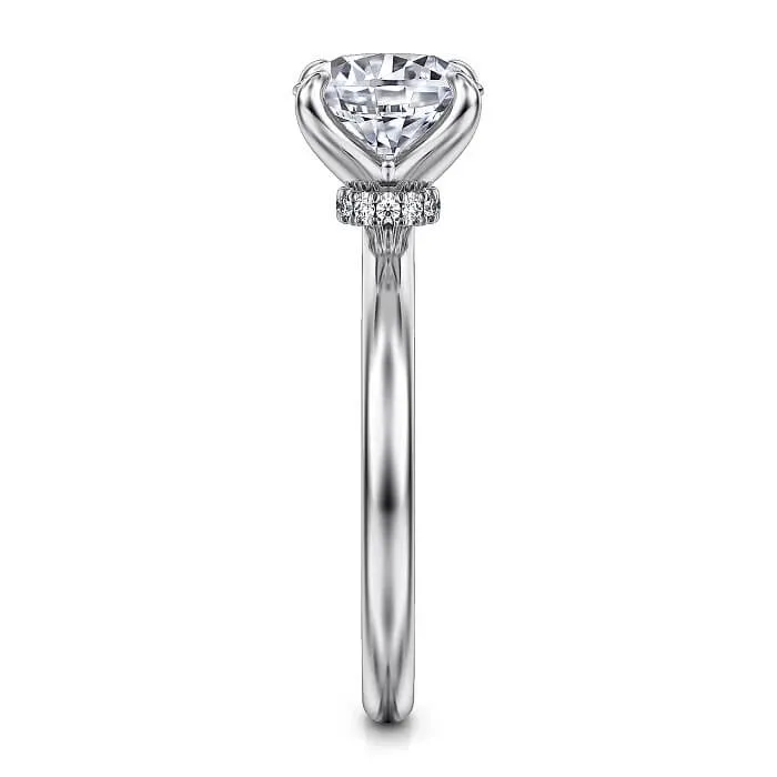Gabriel 14K White Gold Round Solitaire Diamond Engagement Ring ER15802R8W44JJ