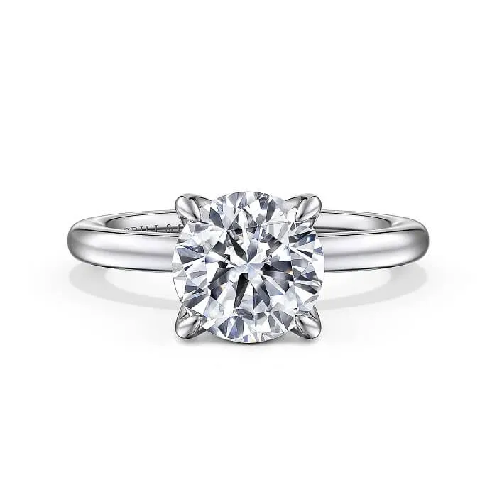 Gabriel 14K White Gold Round Solitaire Diamond Engagement Ring ER15802R8W44JJ