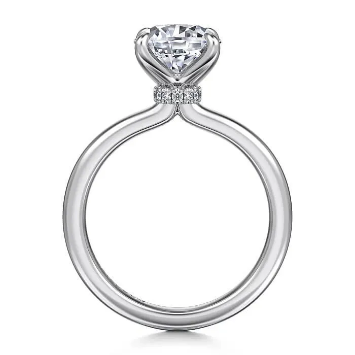 Gabriel 14K White Gold Round Solitaire Diamond Engagement Ring ER15802R8W44JJ
