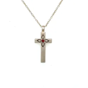 Garnet Cross Necklace
