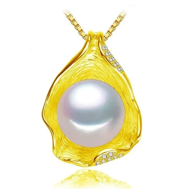 Genuine Natural Freshwater Pearl Pendant Necklace Wedding Jewelry women