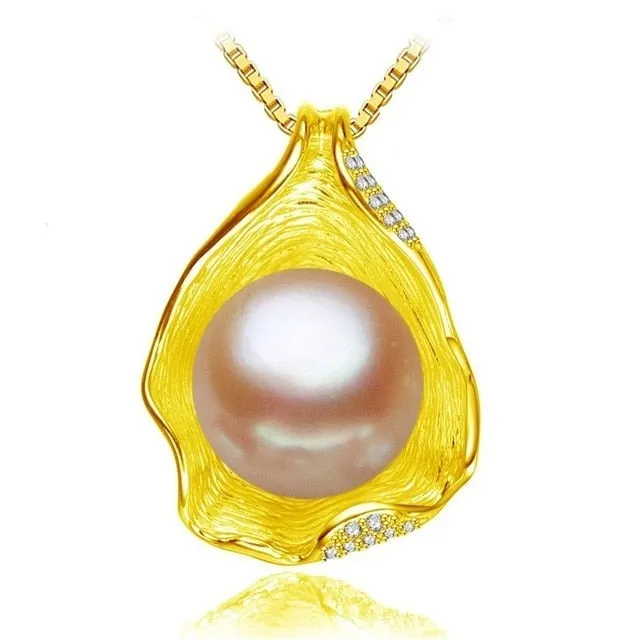 Genuine Natural Freshwater Pearl Pendant Necklace Wedding Jewelry women