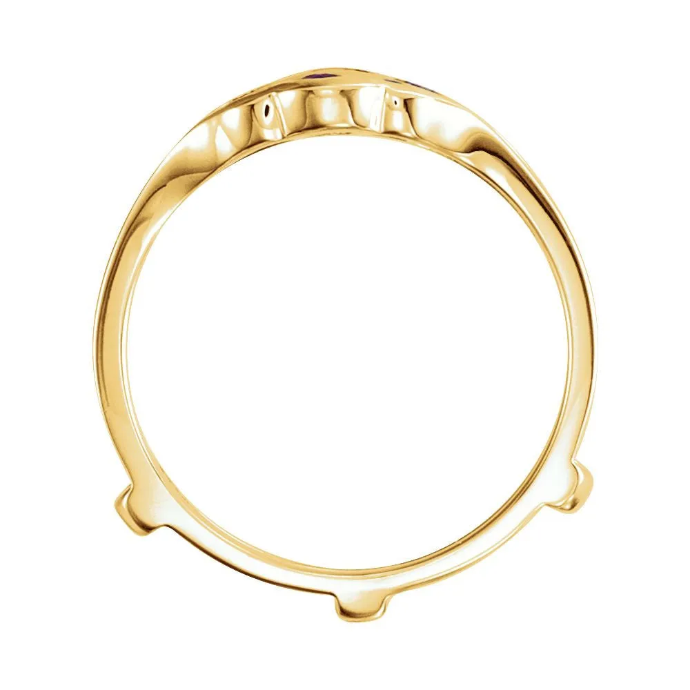 Genuine Ruby Solitaire Enhancer in 14k Yellow Gold, Size 7