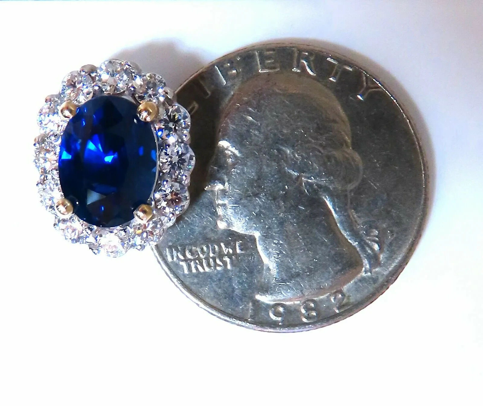 GIA Certified 7.81ct Natural Royal Blue sapphire diamond earrings 14kt