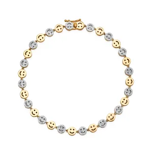 Glitzy Diamond & Gold Smiley Bracelet