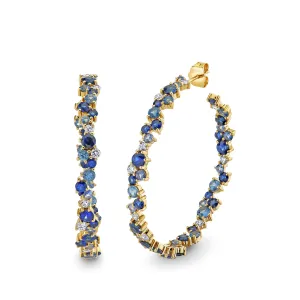 Gold & Sapphire Extra Large Cocktail Hoops