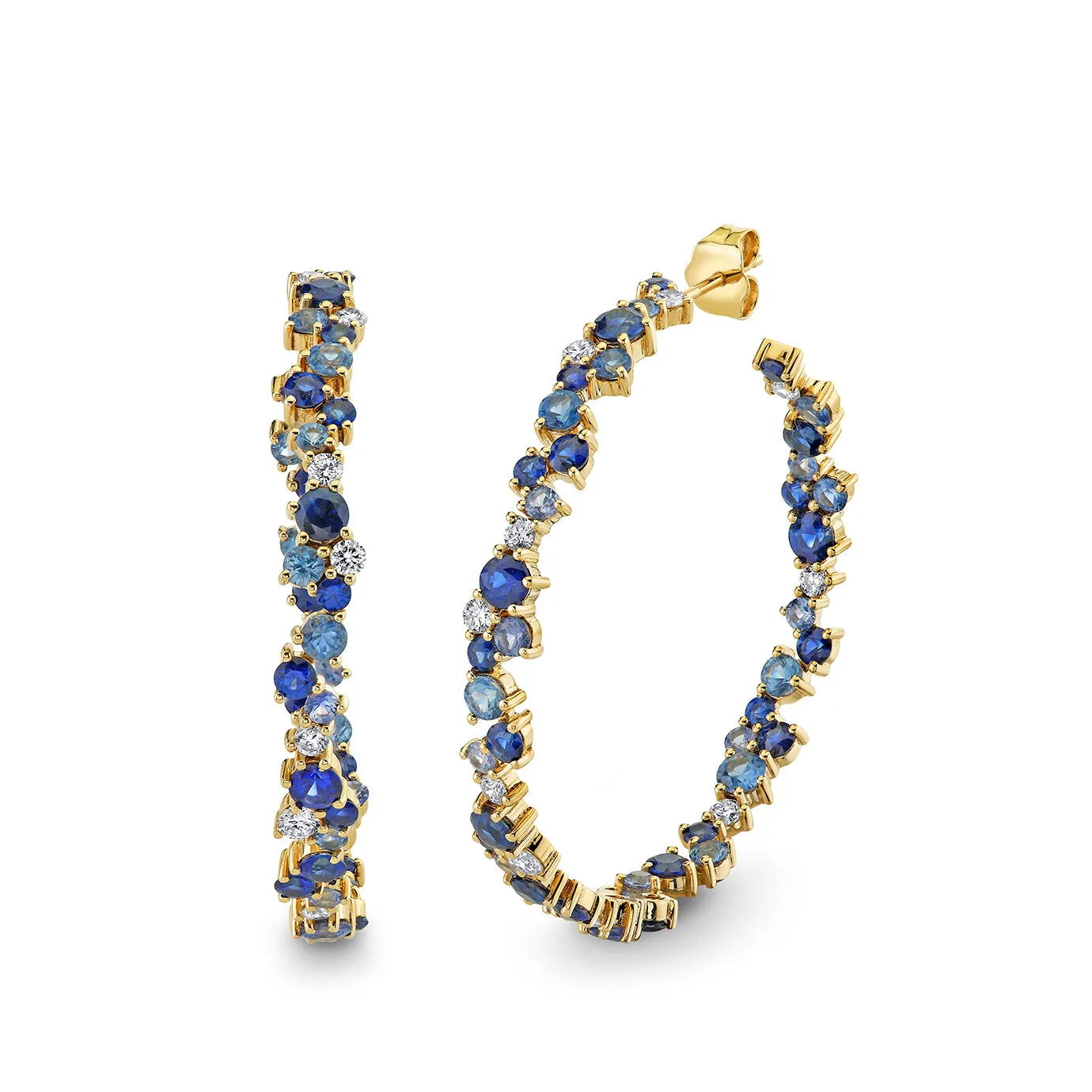 Gold & Sapphire Extra Large Cocktail Hoops
