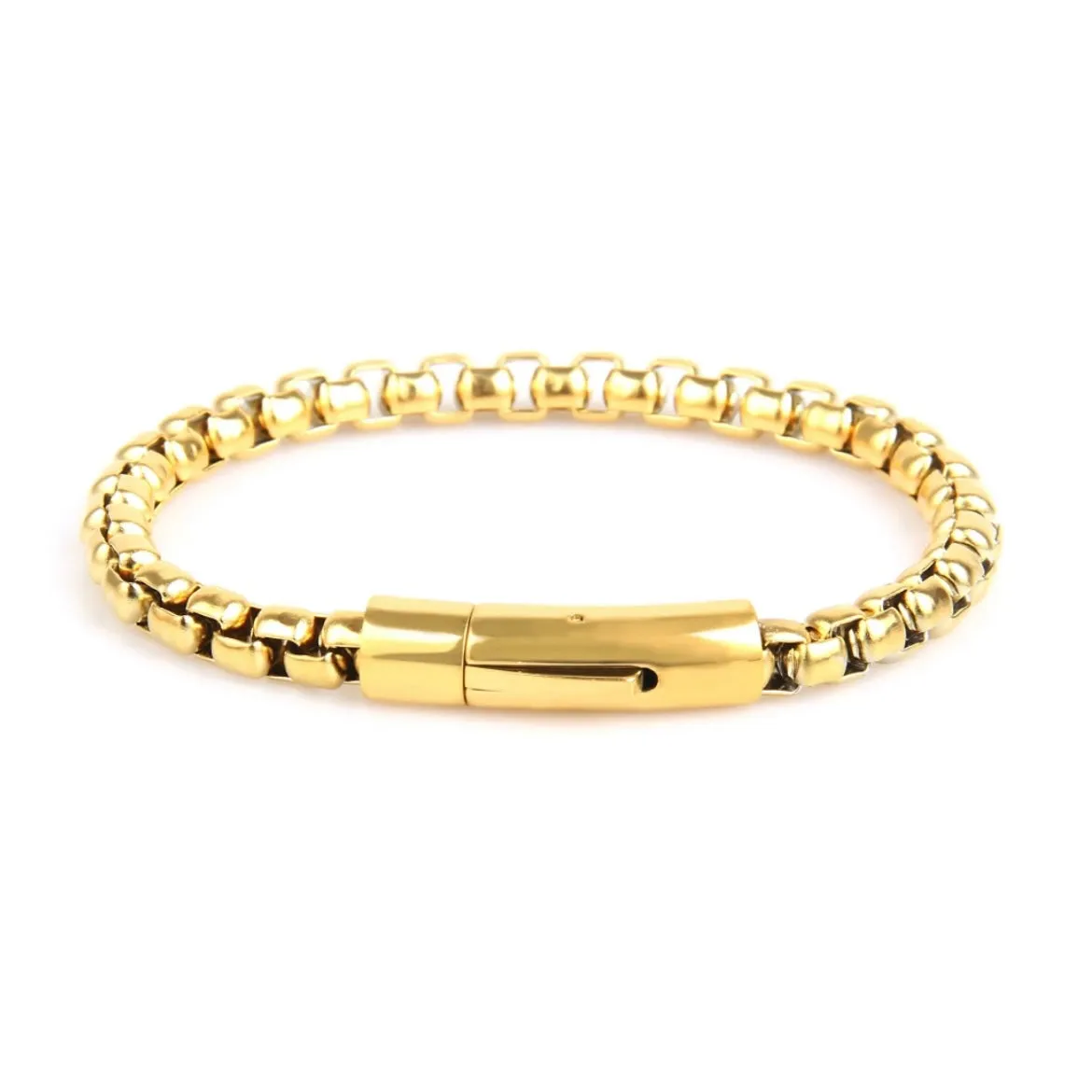 Gold Box Chain Bracelet