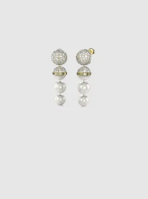 Gold Crystal Bead Earrings