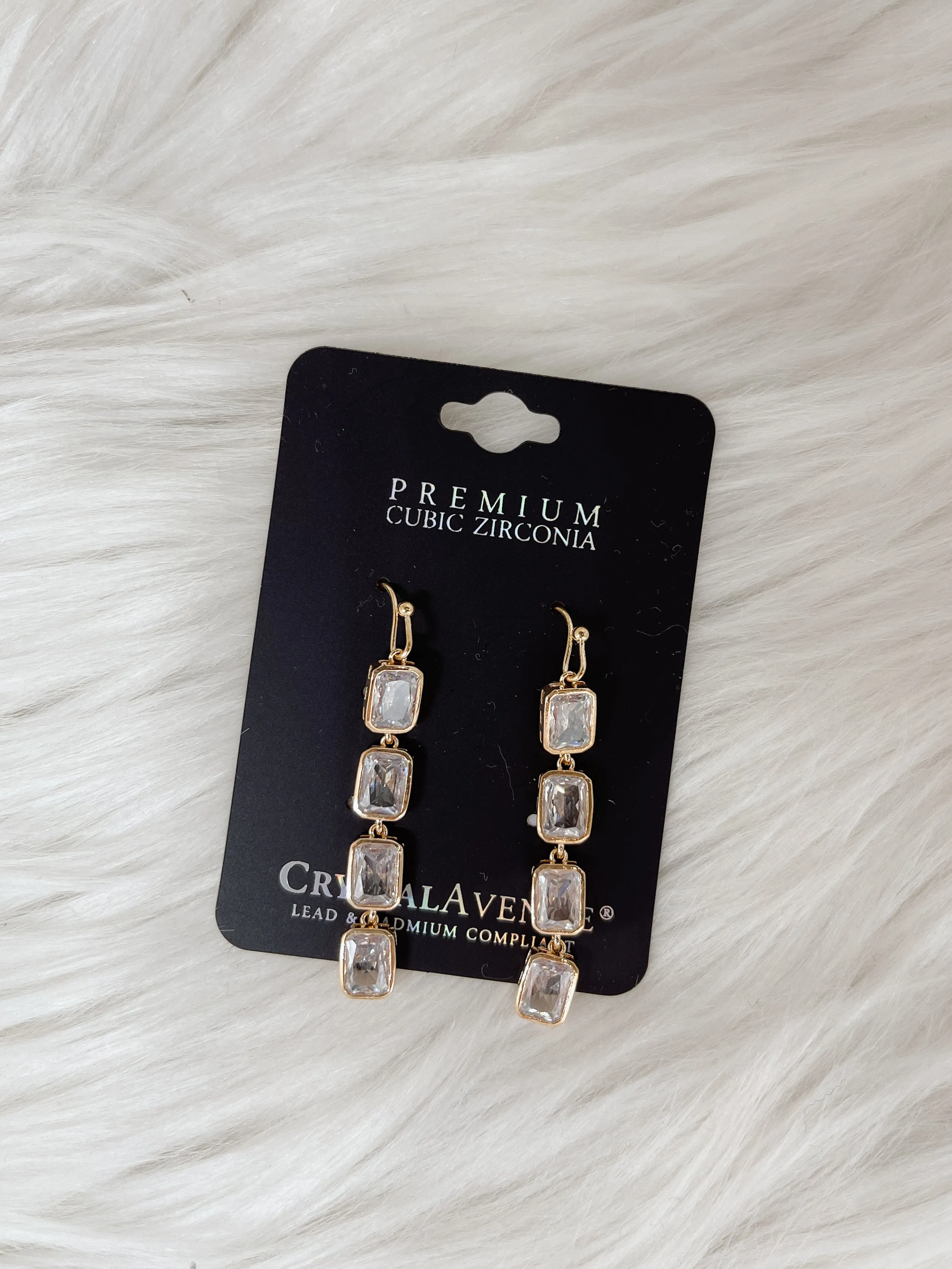 Gold Crystal Drop Earrings