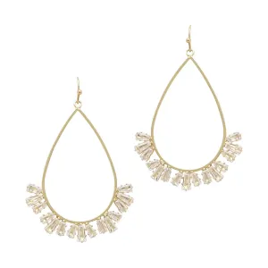 Gold Crystal Teardrop Earrings