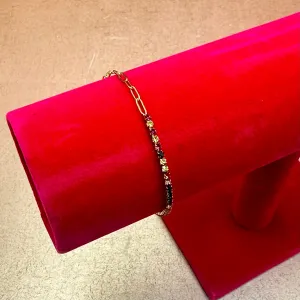 Gold Links & Rhinestones Bracelet