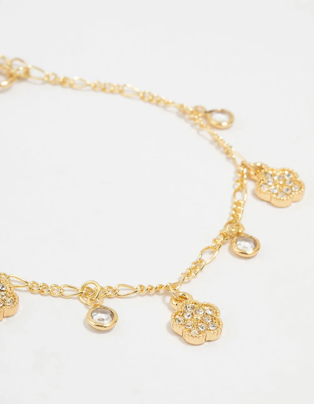 Gold Plated Mini Flower Bracelets 2- Pack
