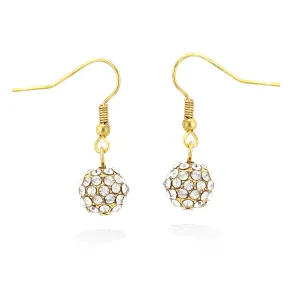 GOLD ROUND CRYSTAL EARRINGS  #HNE41321 (OG22)
