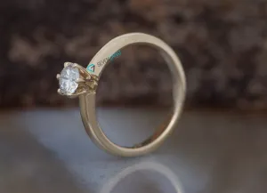 Gold Solitaire Ring-Classic round engagement ring-Solitaire diamond ring-Solitaire 6 prong-Solitaire ring 0.60 ct-Solid gold rings for women