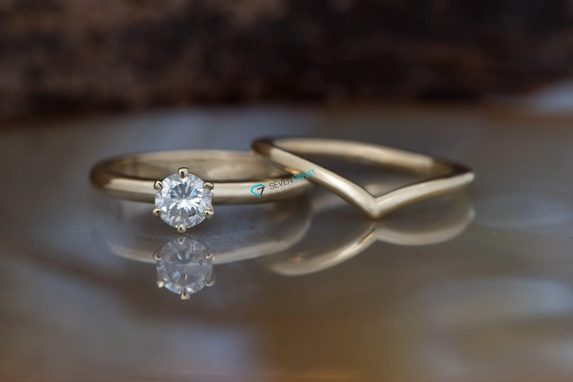 Gold Solitaire Ring-Classic round engagement ring-Solitaire diamond ring-Solitaire 6 prong-Solitaire ring 0.60 ct-Solid gold rings for women