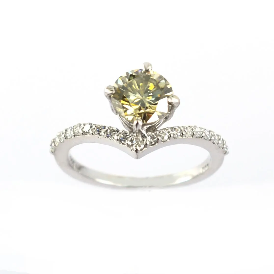 Gorgeous Champagne Diamond Ring With White Accents, Latest Design & Great Sparkle! Gift For Wife! 1.20 Ct Certified