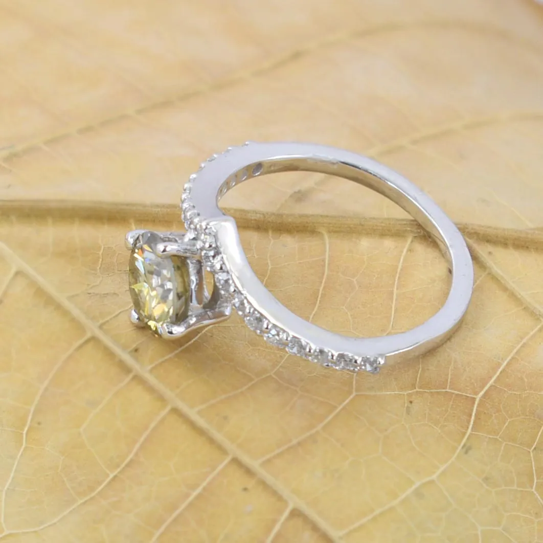 Gorgeous Champagne Diamond Ring With White Accents, Latest Design & Great Sparkle! Gift For Wife! 1.20 Ct Certified