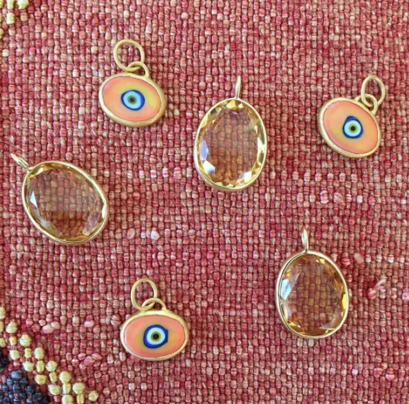 Green Protection Triple JuJu Eye Bracelet in 18K Gold