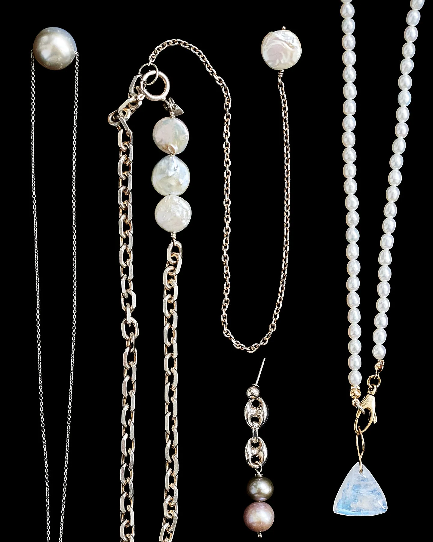 Grey Tahitian Floating Pearl Necklace