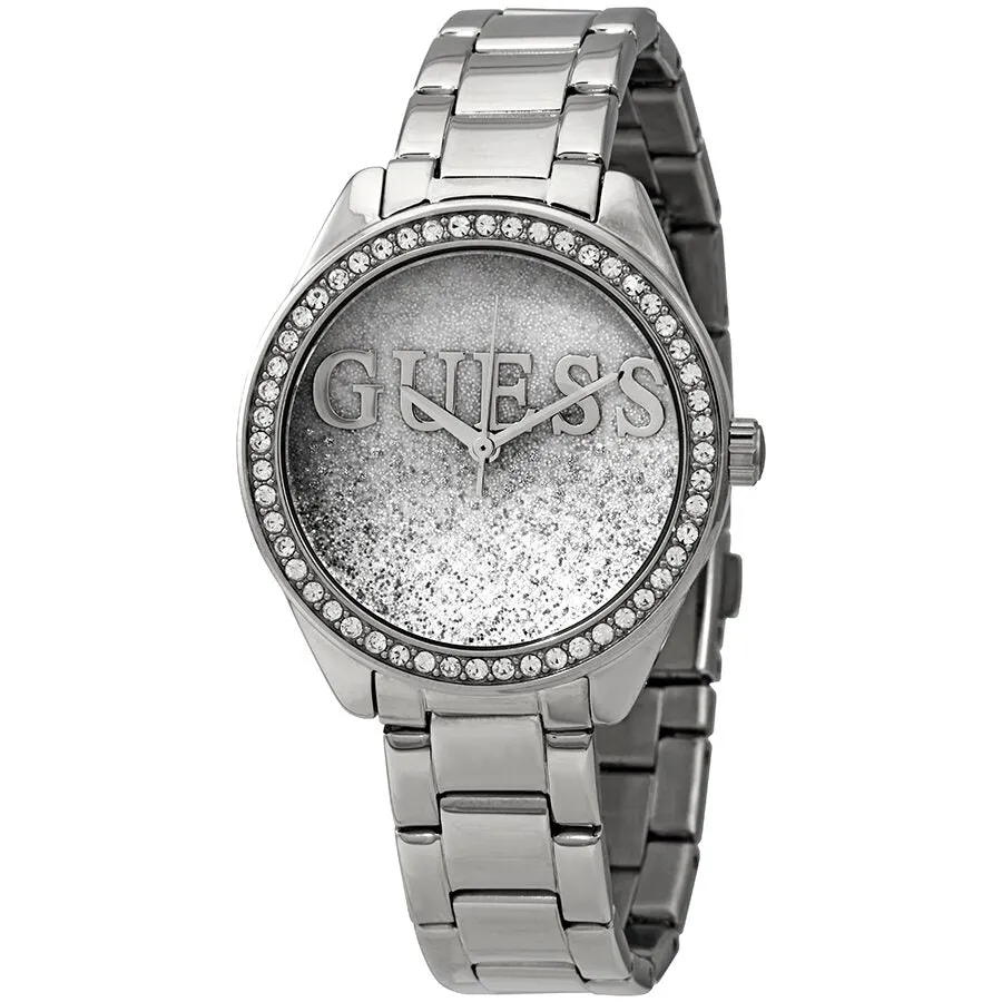 Guess Glitter Girl Silver Dial Stainless Steel Ladies Watch W0987L1