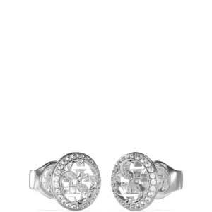 Guess Life In 4G Logo Silver Stud Earrings