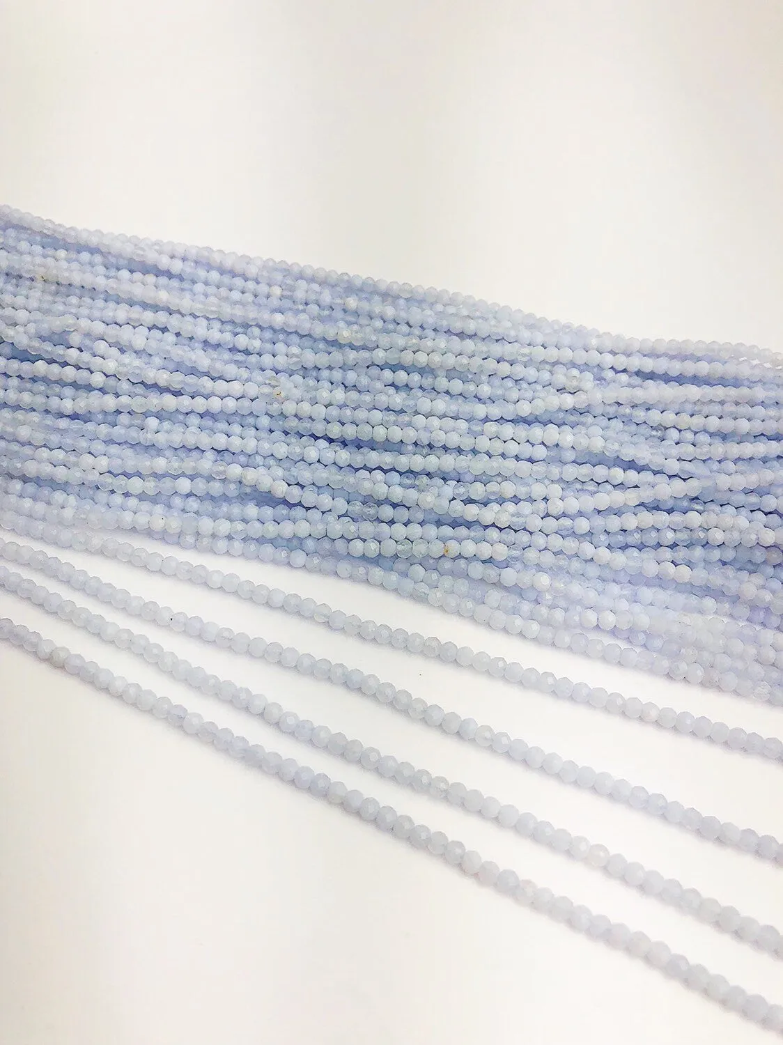 HALF OFF SALE - Blue Calcedony Gemstone Beads, Full Strand, Semi Precious Gemstone, 13"