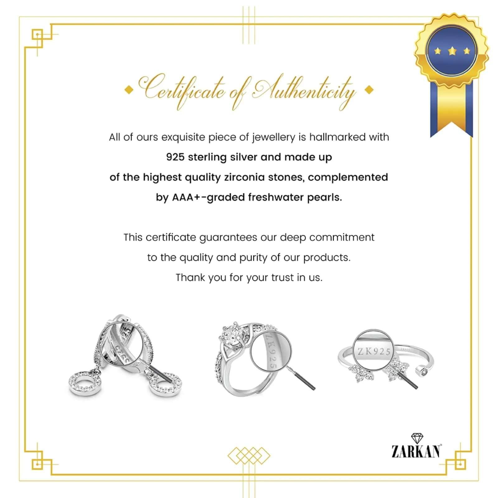 Hallmark Silver White Heart Cut Solitaire Ring