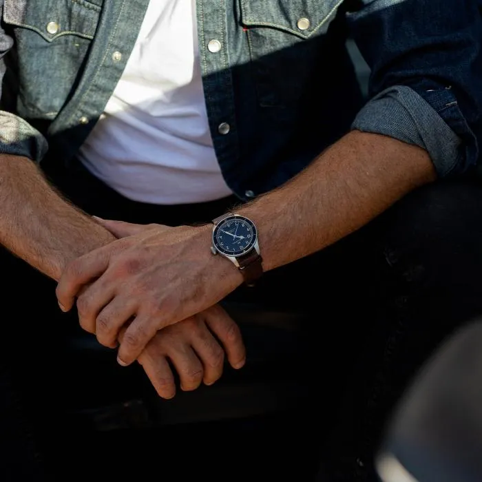 Hamilton Khaki Aviation Pilot Pioneer Auto on leather