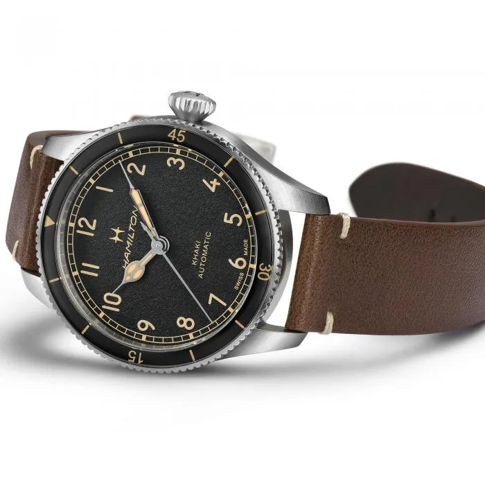 Hamilton Khaki Aviation Pilot Pioneer Auto on leather