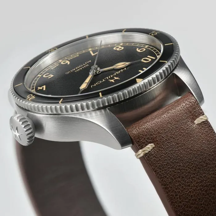 Hamilton Khaki Aviation Pilot Pioneer Auto on leather