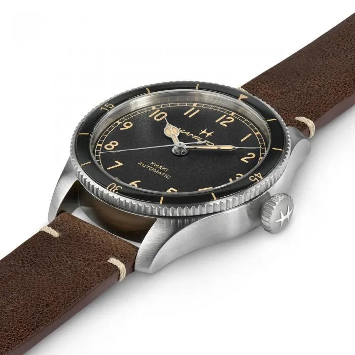 Hamilton Khaki Aviation Pilot Pioneer Auto on leather