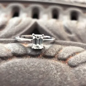 Handcrafted Emerald Cut Diamond Ring